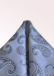 Einstecktuch Paisley-Muster hellblau