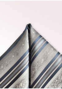 Decoratieve sjaal strepen bloemen zilver