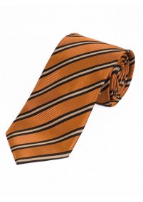 Sevenfold Tie Stripe Patterned Orange Snow...