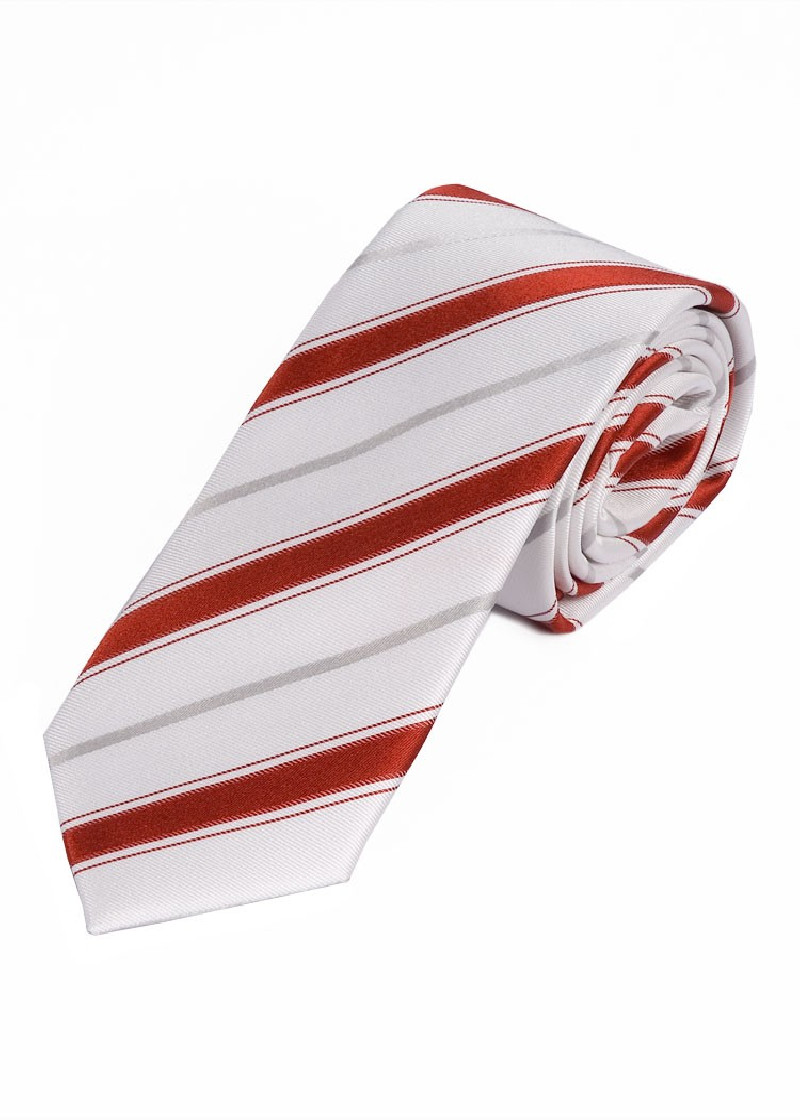 Sevenfold Tie Gestreept Wit Rood Licht Grijs