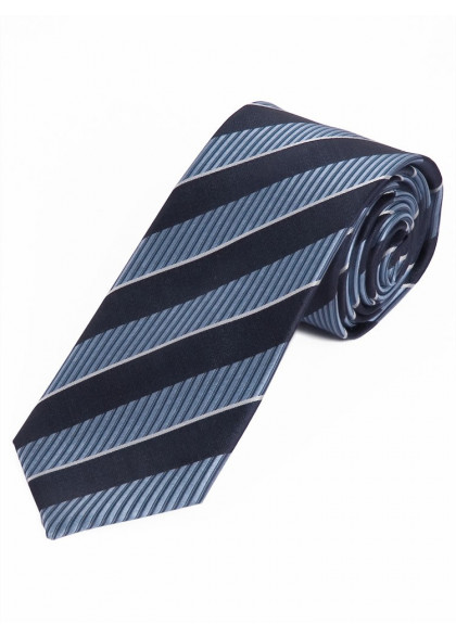 Sevenfold-Herrenkrawatte streifig hellblau navyblau silbergrau