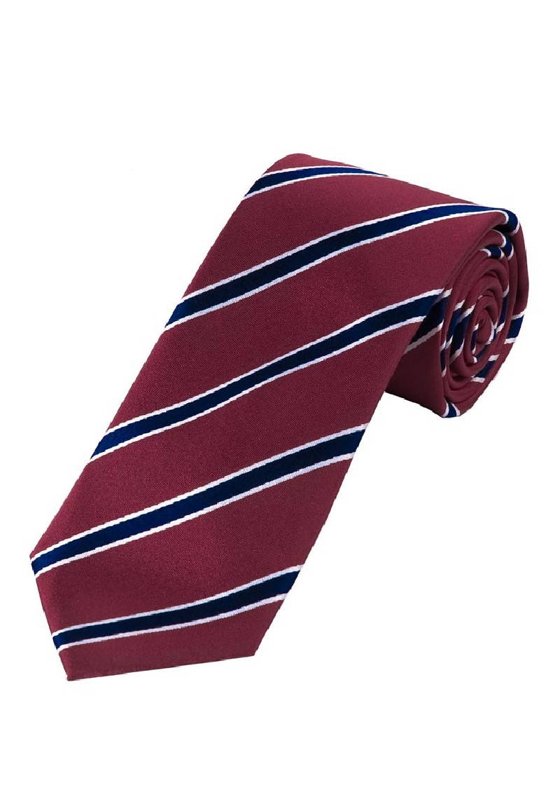 Sevenfold Stropdas Gestreept Bordeaux Rood Marine