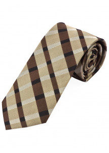 Herenstropdas Zevenvoudig Ruitpatroon Beige