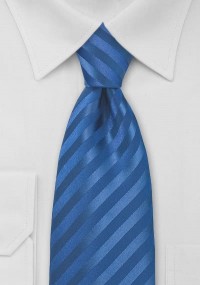 Gestreepte zijden stropdas blauw