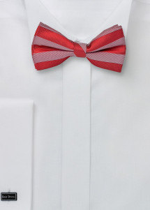 Herenstrik Streep Rood Parel Wit