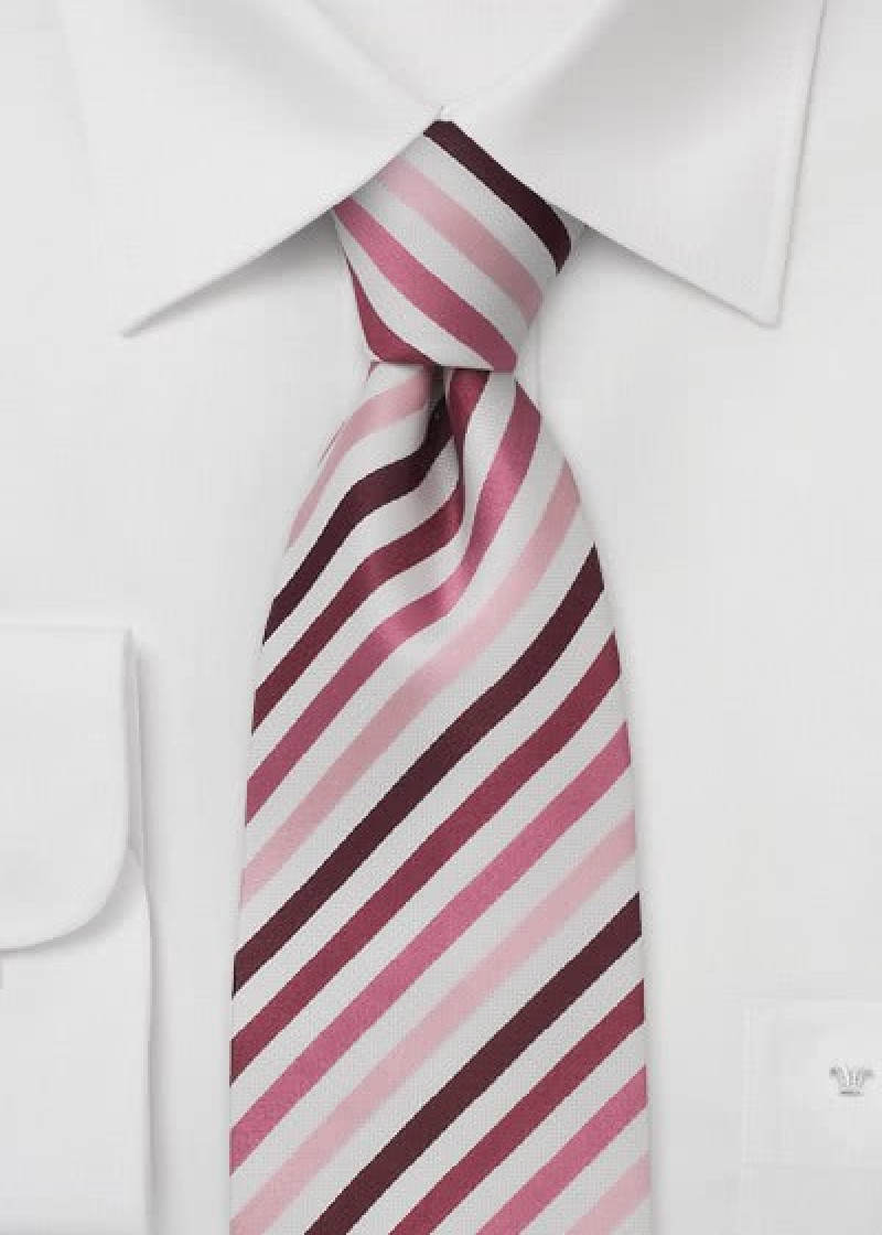 Gestreepte stropdas Roze