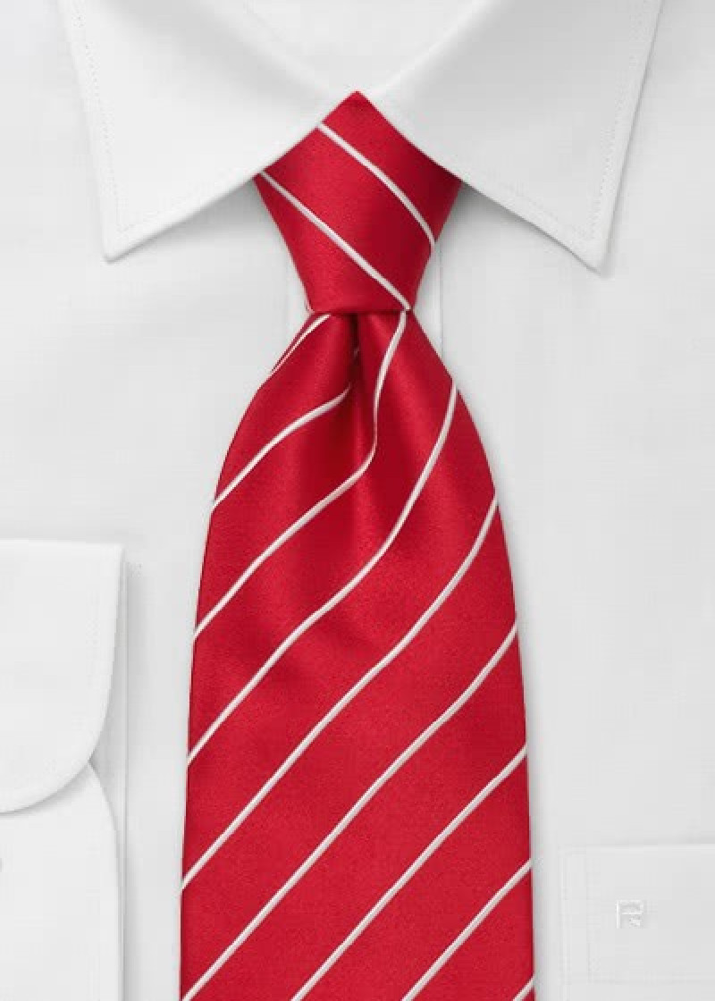 Stropdas rood met wit