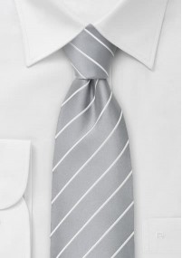 Zakelijke stropdas zilver en wit