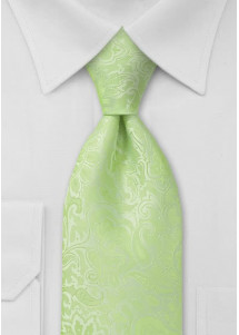 Krawatte hellgrün Rankenmuster