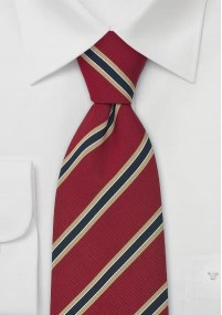 XXL stropdas Cambridge rood marineblauw beige