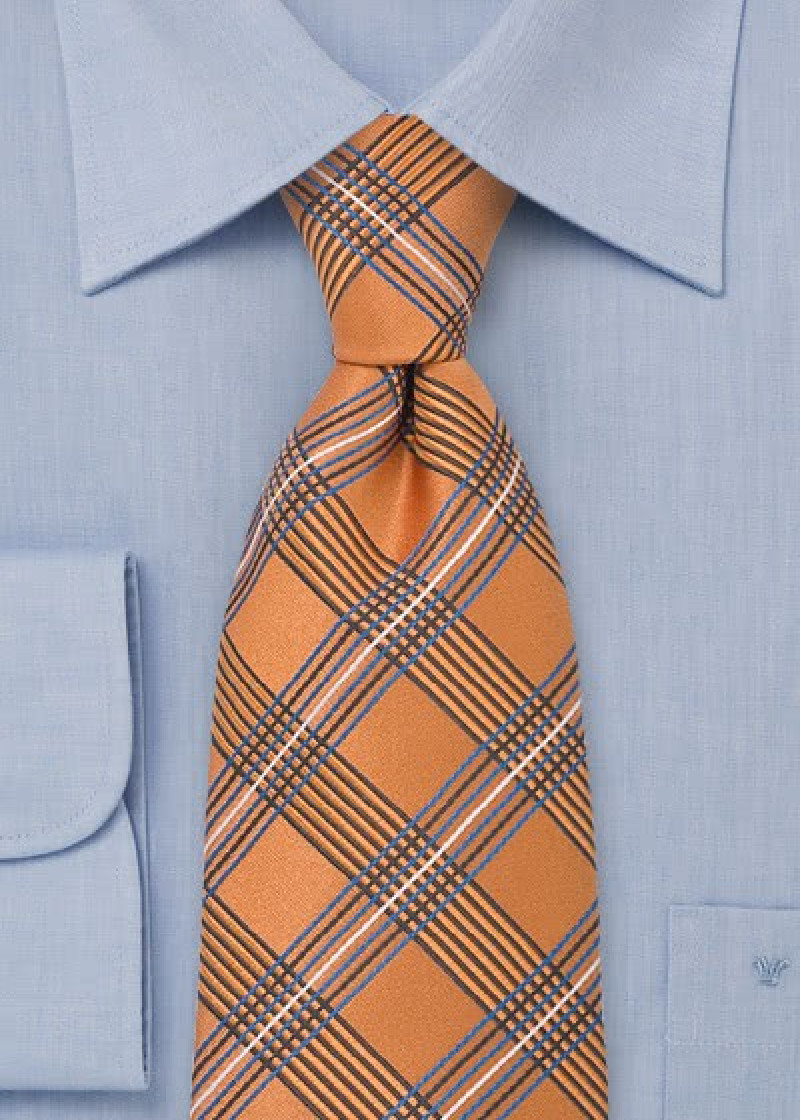 Stropdas oranje blauw