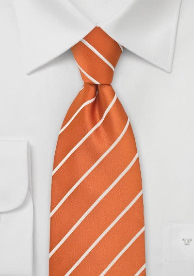 Krawatte gestreift weiß orange