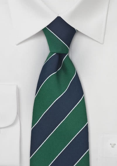 Gestreepte stropdas groen/donkerblauw