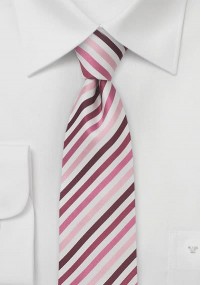 Smalle zijden stropdas roze