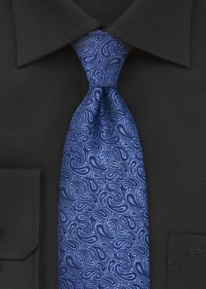 Paisleys stropdas blauw