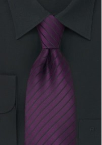 stropdas donker paars zwarte strepen