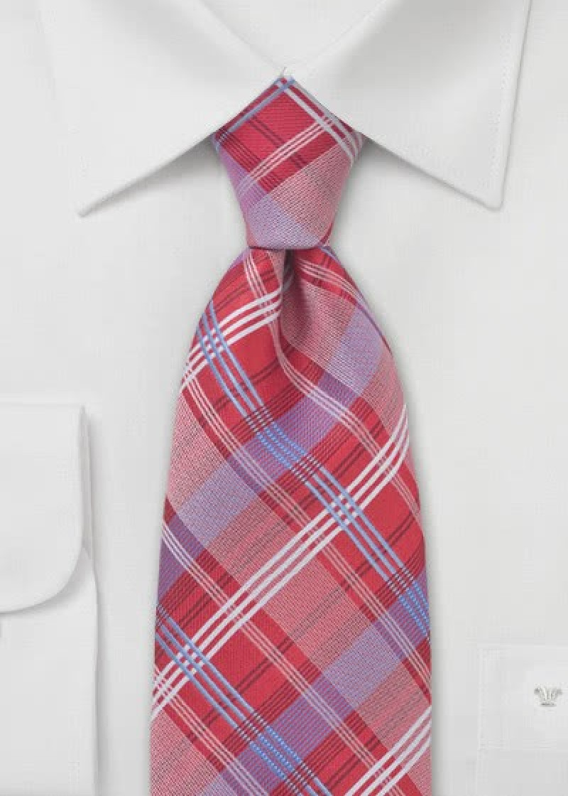 Gestreepte stropdas rood blauw