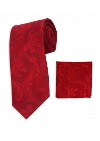 Set stropdas en sjaal rood paisley motief...