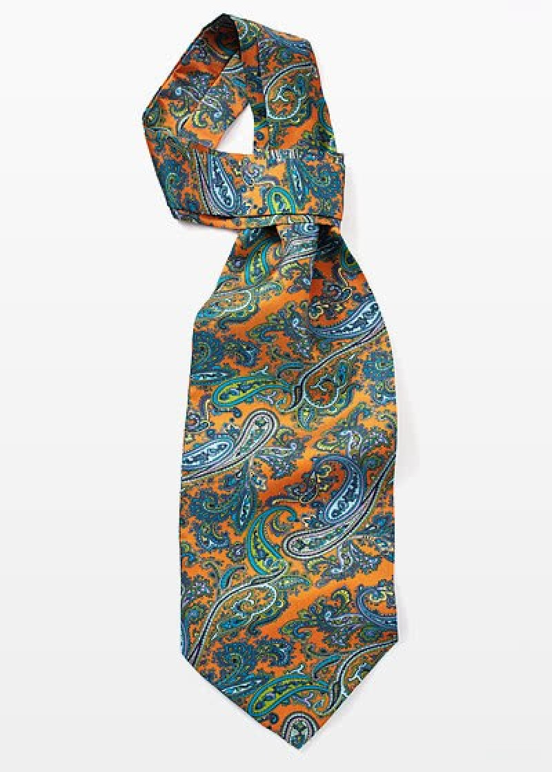 Ascot Sjaal Oranje Paisley Patroon
