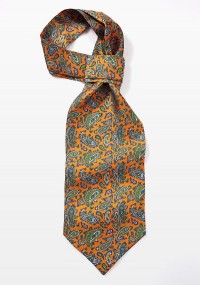 Ascot-sjaal oranje Paisleypatroon