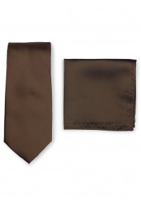 Heren stropdas en sjaal in set - donkerbruin