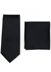 Stropdas en sjaal in een set - zwart