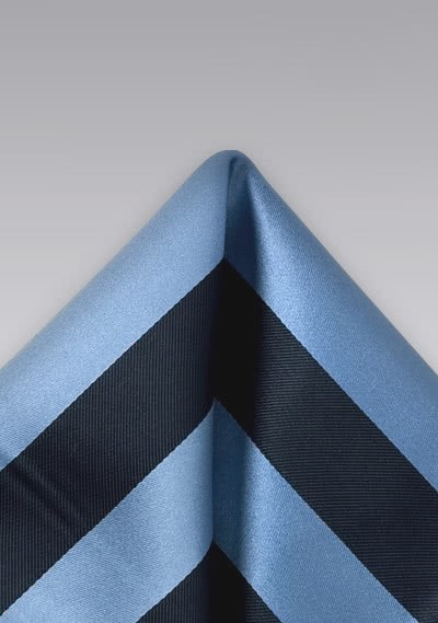 Einstecktuch breite Streifen Blau Einstecktuch breite Streifen Blau