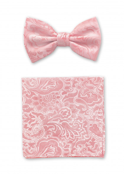 Herren-Schleife und Einstecktuch in rose