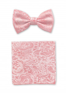 Herren-Schleife und Einstecktuch in rose