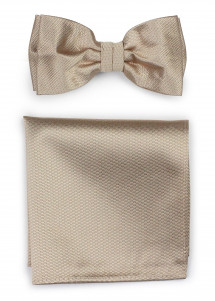 Set Schleife mit Ziertuch strukturiert beige