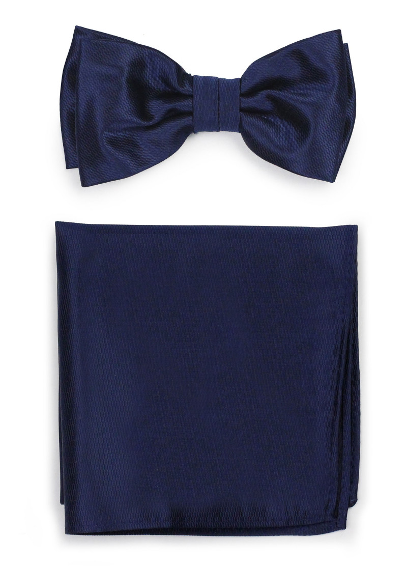 Bundelstrik met zakdoekstructuur Donkerblauw