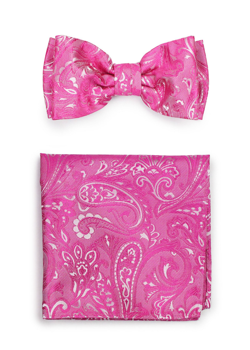 Strik met decoratief Paisley-patroon Donkerroze
