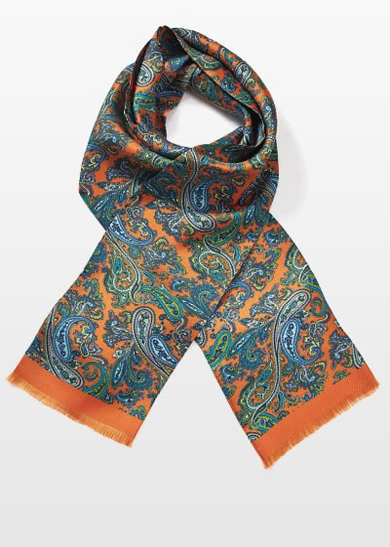 Sjaal Paisley Patroon Oranje Groot