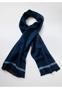Zijden sjaal Doubleface stippen marineblauw