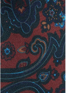 Tuchschal breit weinrot Paisley-Muster