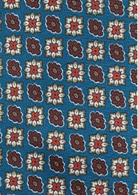 Krawattenschal breit Ornament-Look royalblau