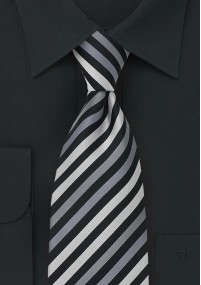 Krawatte gestreift schwarz grau