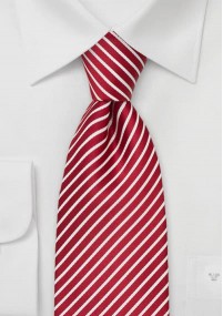 stropdas zijde rode strepen op wit fond