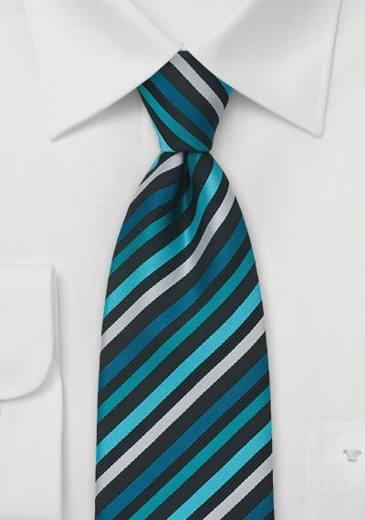 Krawatte Streifen aquamarin