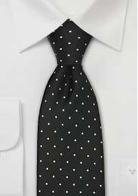Zwarte stropdas met witte puntjes