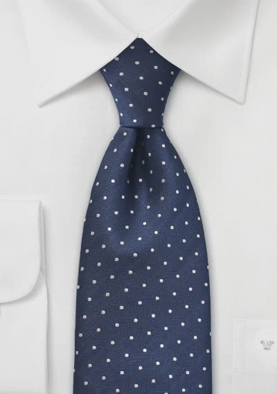 Krawatte Punkte navyblau silber Krawatte Punkte navyblau silber