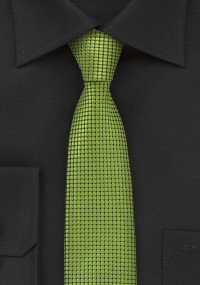 Smalle Zijde stropdas groen