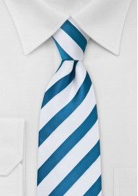 Krawatte Streifen aqua weiß
