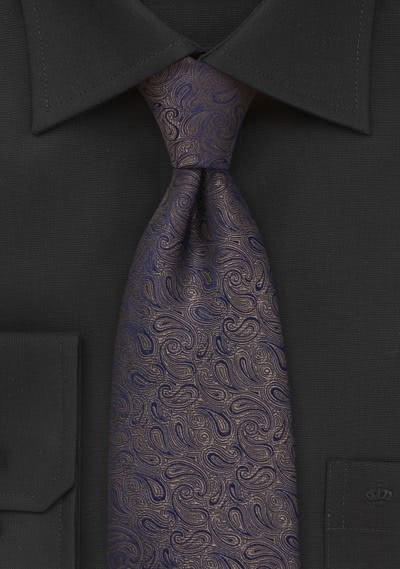 Krawatte Paisleys nussbraun Krawatte Paisleys nussbraun