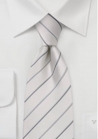 Witte stropdas met grijze strepen
