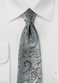 XXL-Krawatte Paisleymotiv grau
