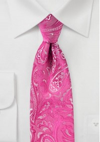 XXL Zakelijke stropdas Paisley Roze