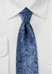 XXL Zakelijke stropdas Paisley lichtblauw