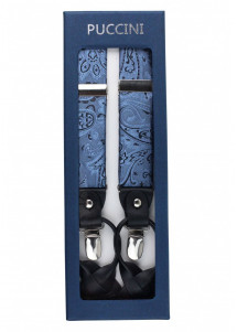 Hosenträger Paisleymotiv stahlblau