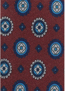 Seiden-Herren-Schleife mit Ornament-Muster bordeaux